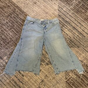 Women's Free People We The Free Ripple Wide-Leg Pieced Cropped Jeans